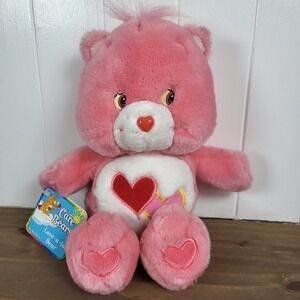 NWT Care Bears Love A Lot Bear 2002 13" Pink Plush‎